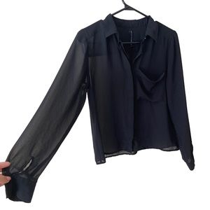 Walter Baker Sheer Mesh Button Up Shirt Size XS